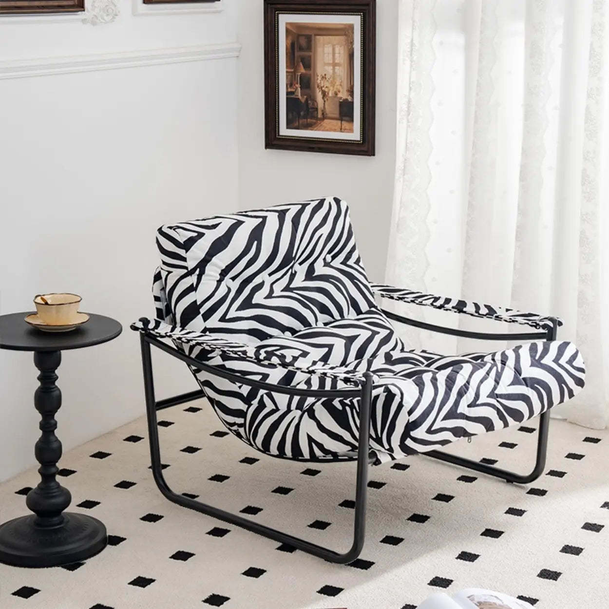 Modern Corduroy Brown Tufted Back Accent Chair with Arms