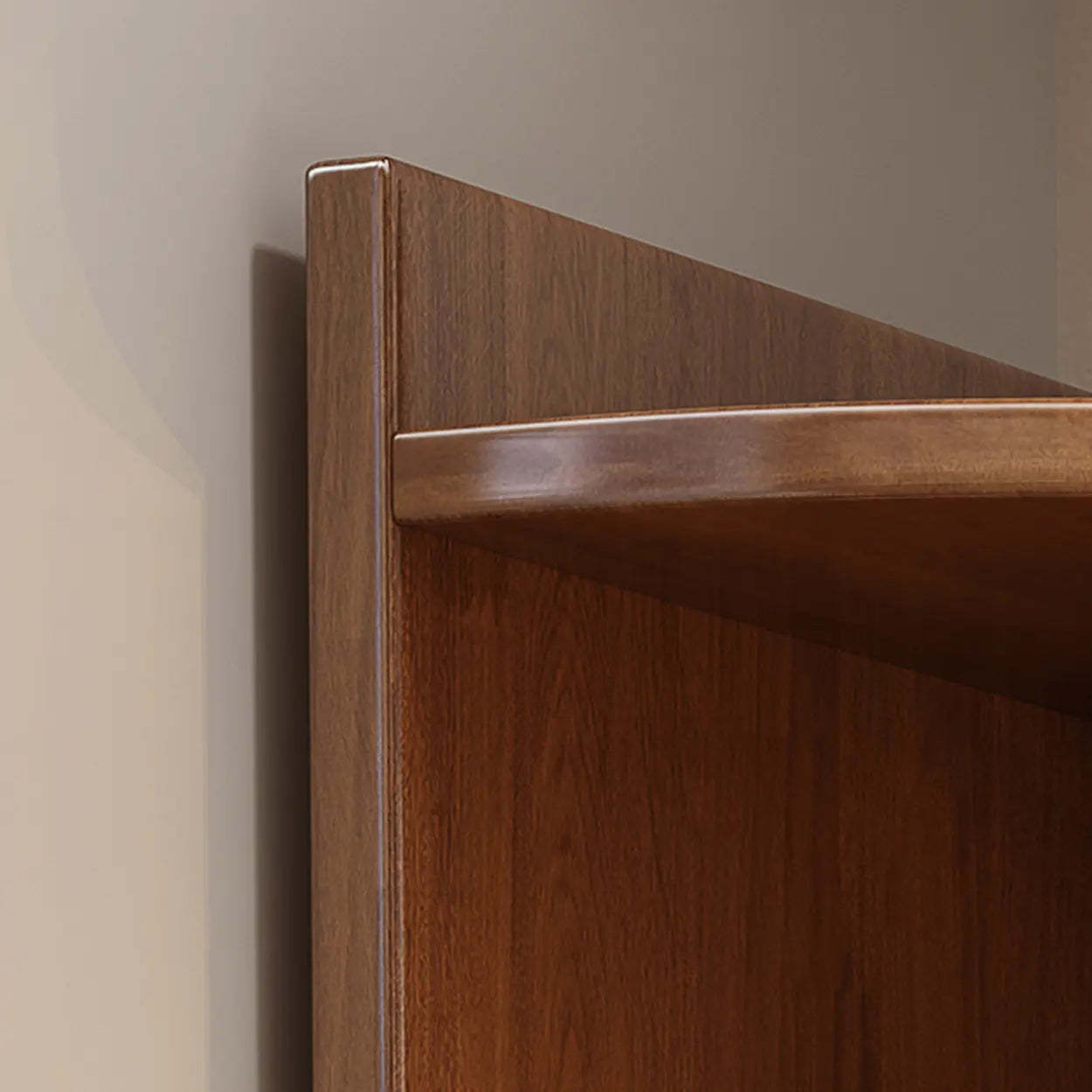 Modern Corner Multi-Shelf Wood Bookcase — Natural Finish