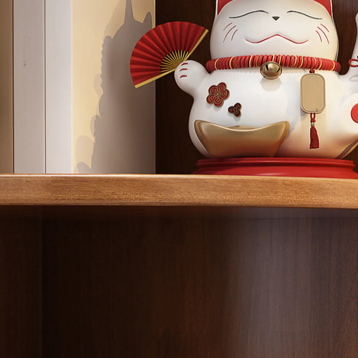 Modern Corner Multi-Shelf Wood Bookcase — Nut-Brown