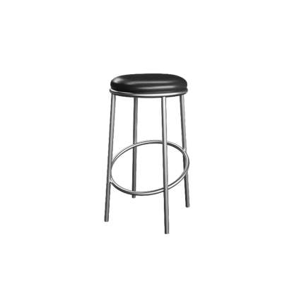Modern Counter Height Faux Leather Backless Bar Stool — Black