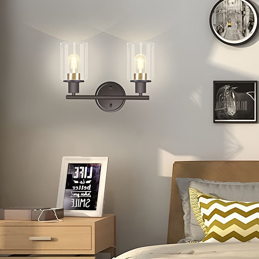 Industrial Plug-In Glass Wall Sconce Creative Bathroom & Bedroom Vanity Lighting-Lighom
