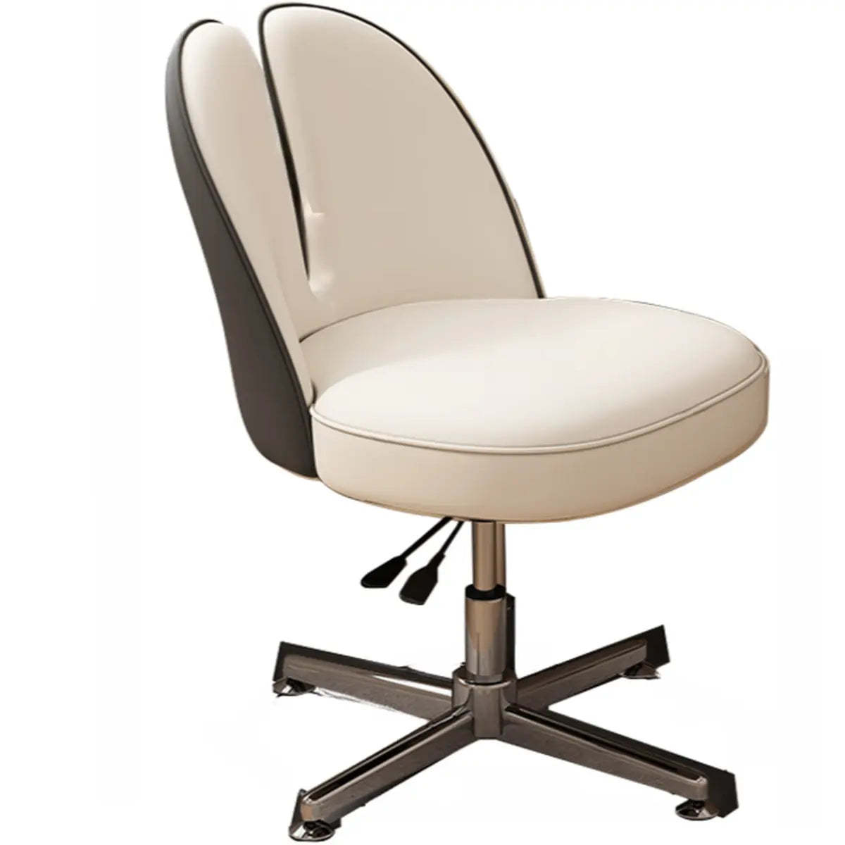 Modern Curved Pink Alloy Adjustable Task Stool — Light Gray / Anti Cat Scratch Leather