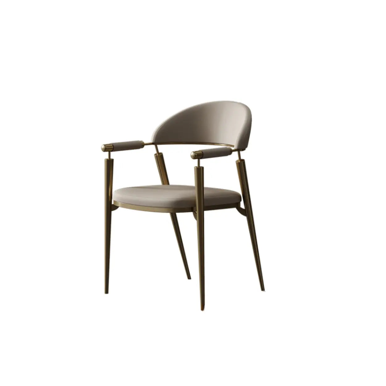 Modern Curved-Back Faux Leather Dining Chair