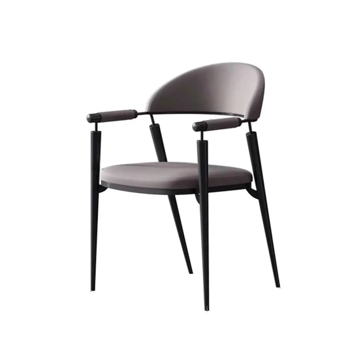 Modern Curved-Back Faux Leather Dining Chair