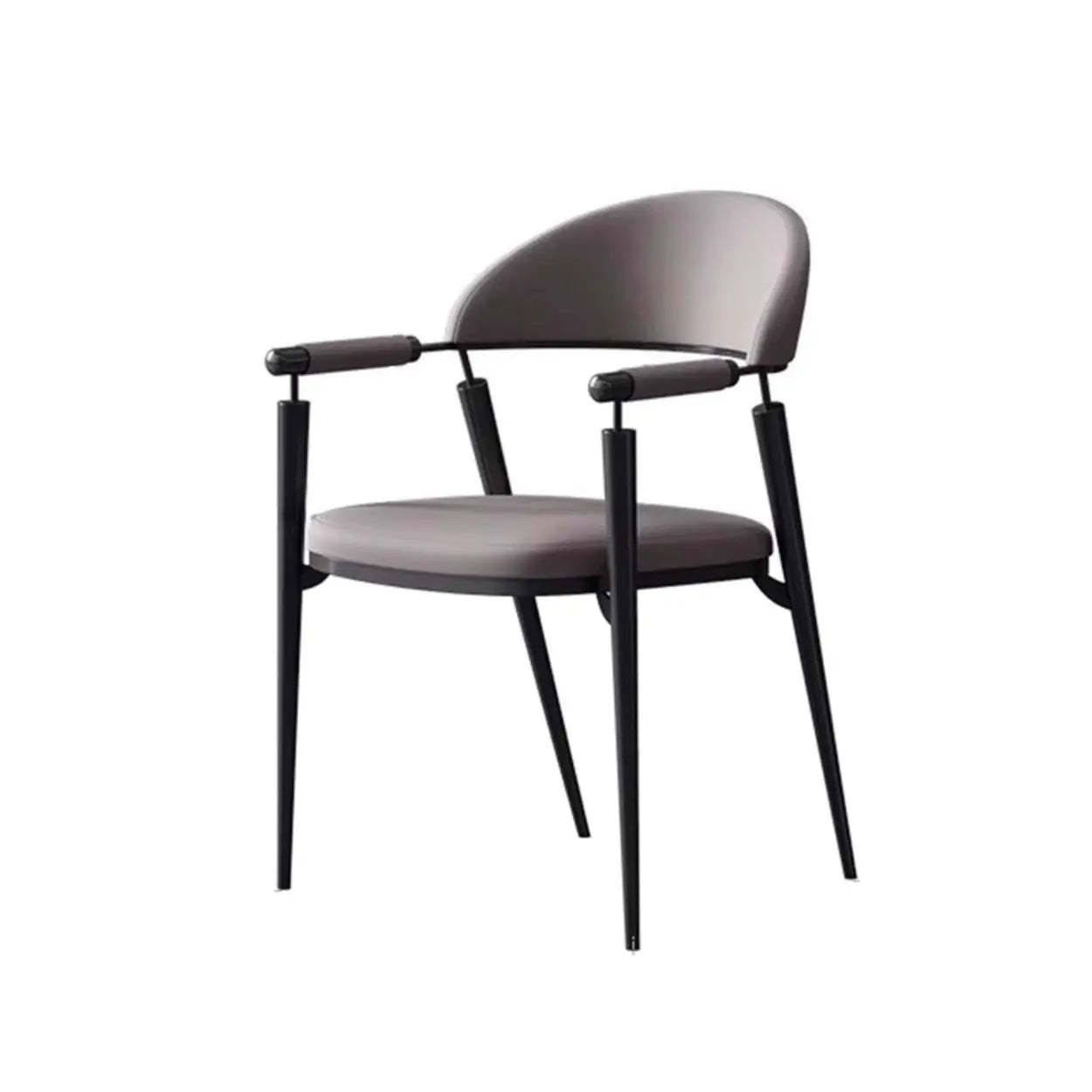 Modern Curved-Back Faux Leather Dining Chair