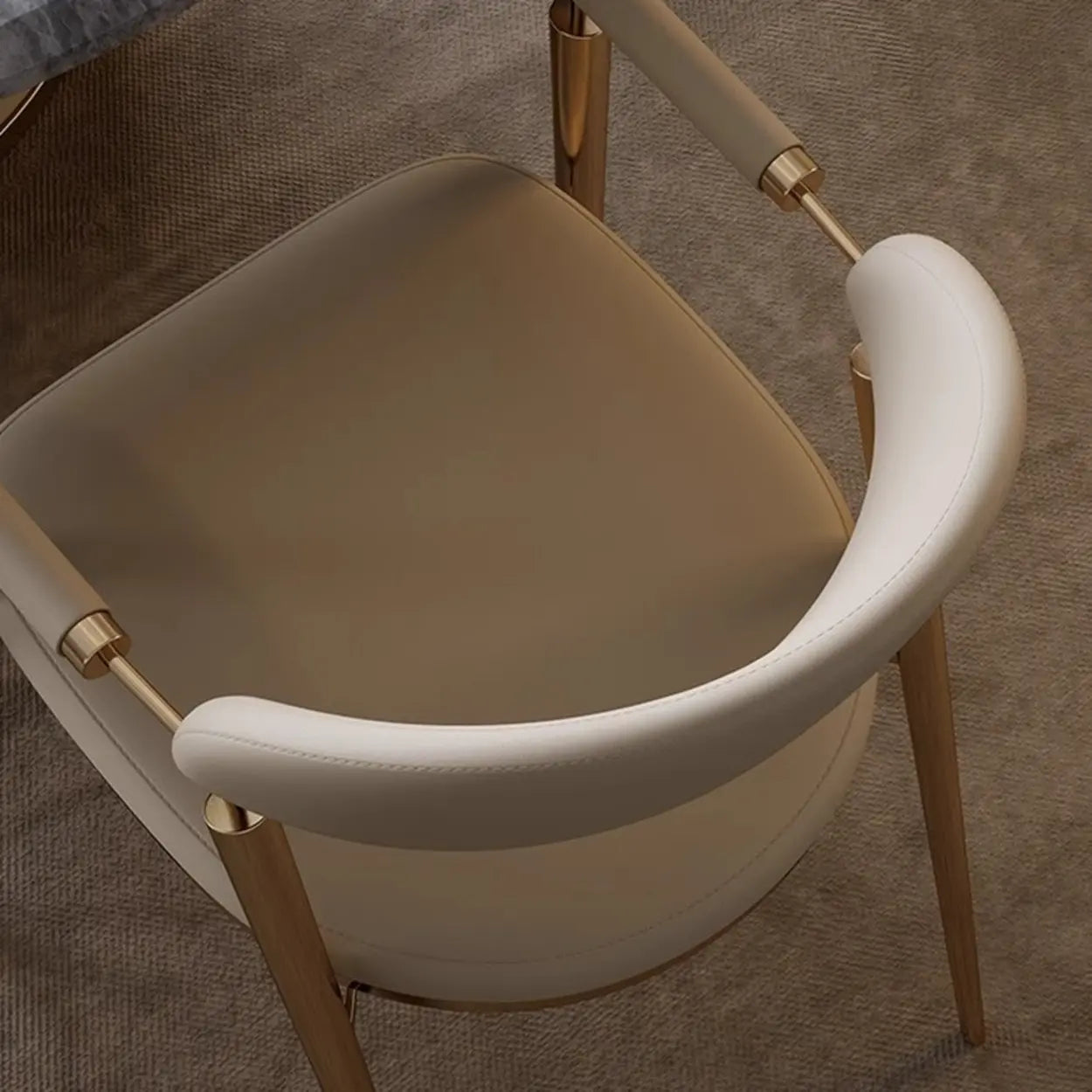 Modern Curved-Back Faux Leather Dining Chair