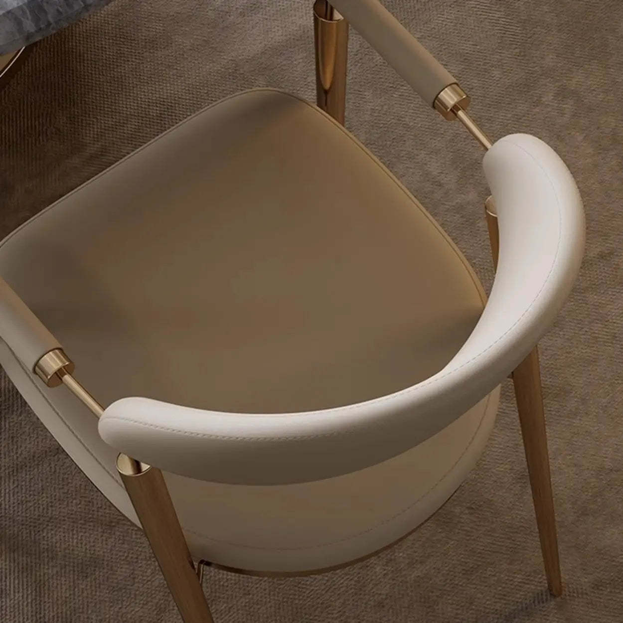 Modern Curved-Back Faux Leather Dining Chair