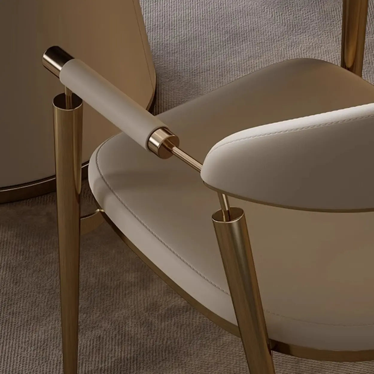 Modern Curved-Back Faux Leather Dining Chair