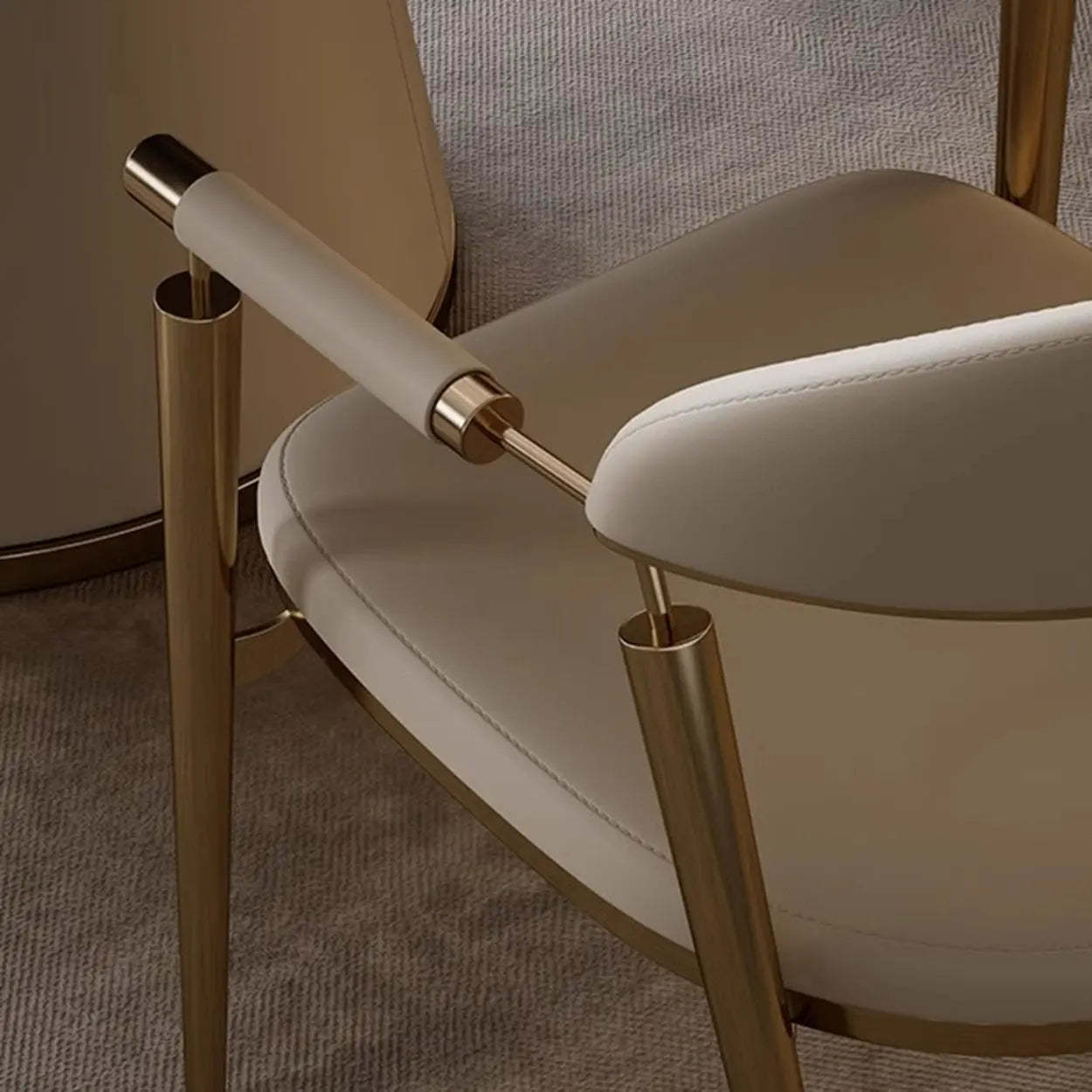 Modern Curved-Back Faux Leather Dining Chair