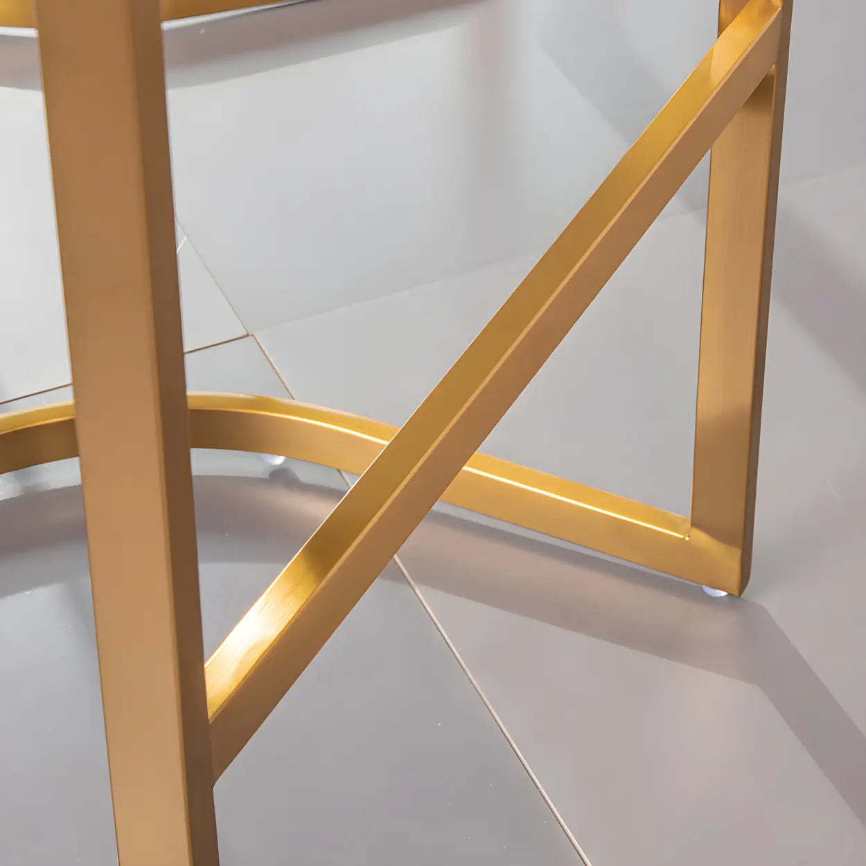 Modern Curved Back Leather Bucket Counter Bar Stool — Gold / White