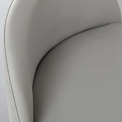 Modern Curved Back Leather Bucket Counter Bar Stool — Gold / Orange