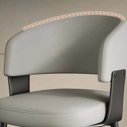 Modern Curved Back Dining Chair with Metal Legs — Light Gray / Black/ Gold