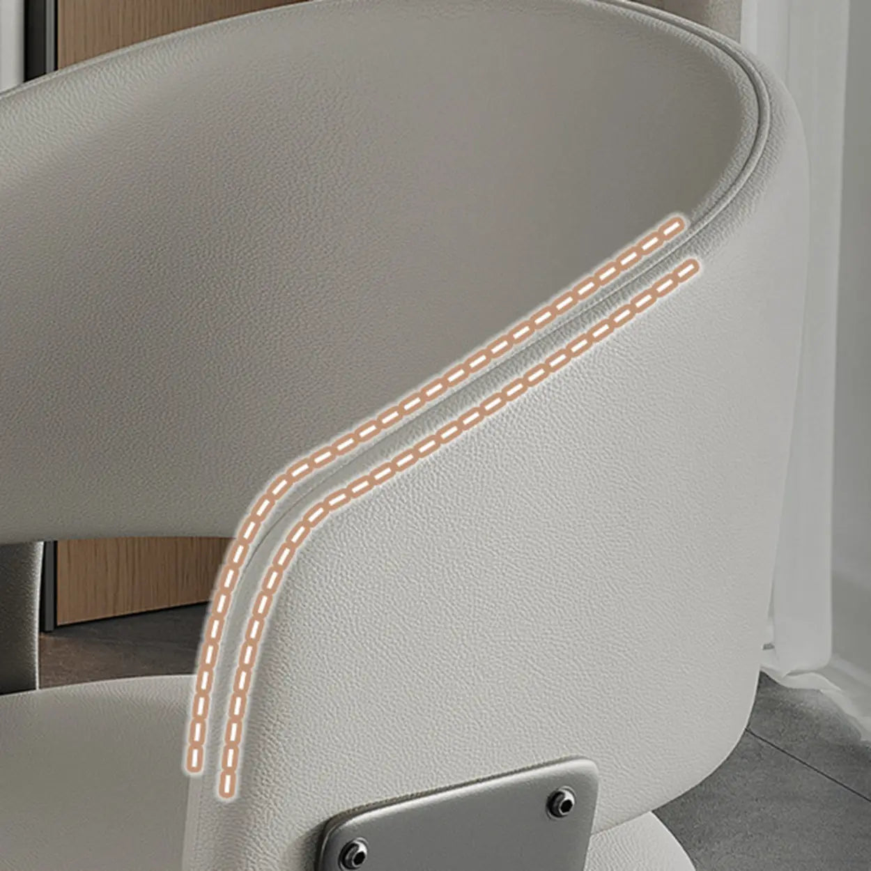 Modern Curved Back Dining Chair with Metal Legs