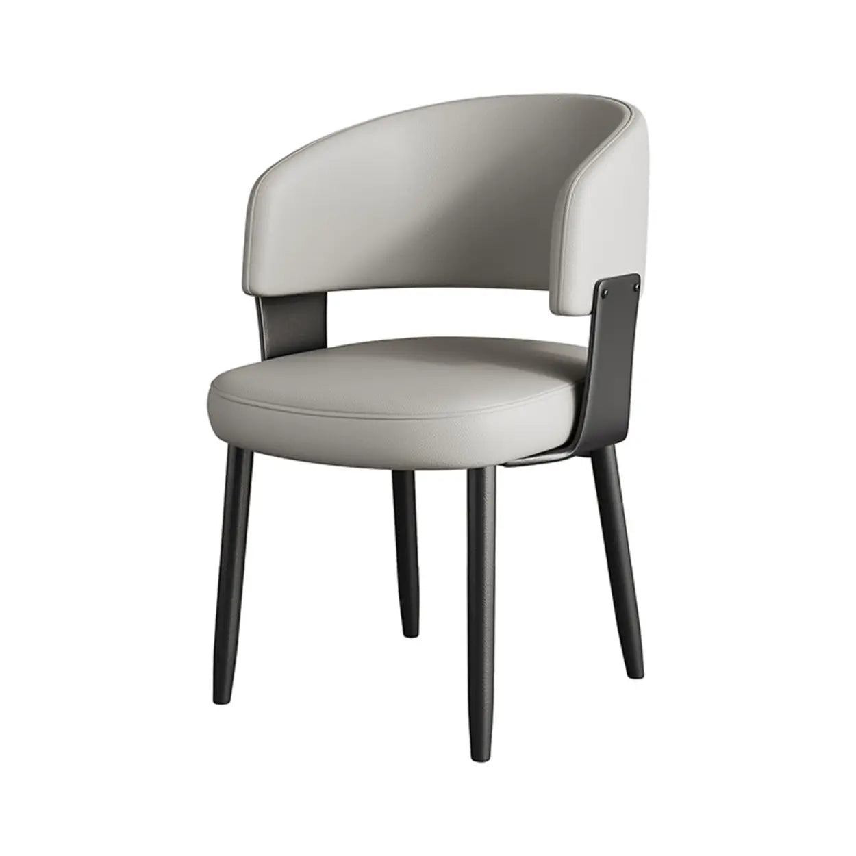 Modern Curved Back Dining Chair with Metal Legs — Orange / Black