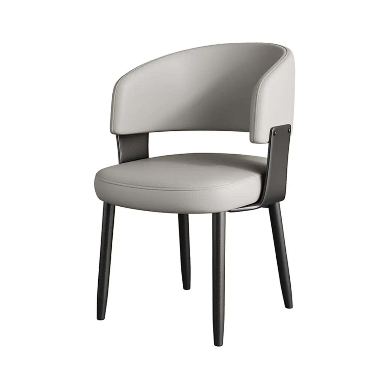 Modern Curved Back Dining Chair with Metal Legs — Orange / Black