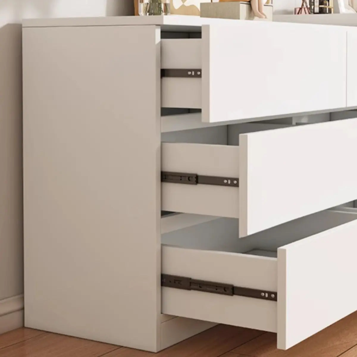 Modern Curved White Wood LED Vanity Set