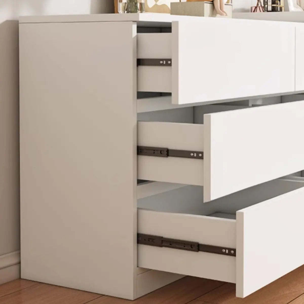 Modern Curved White Wood LED Vanity Set