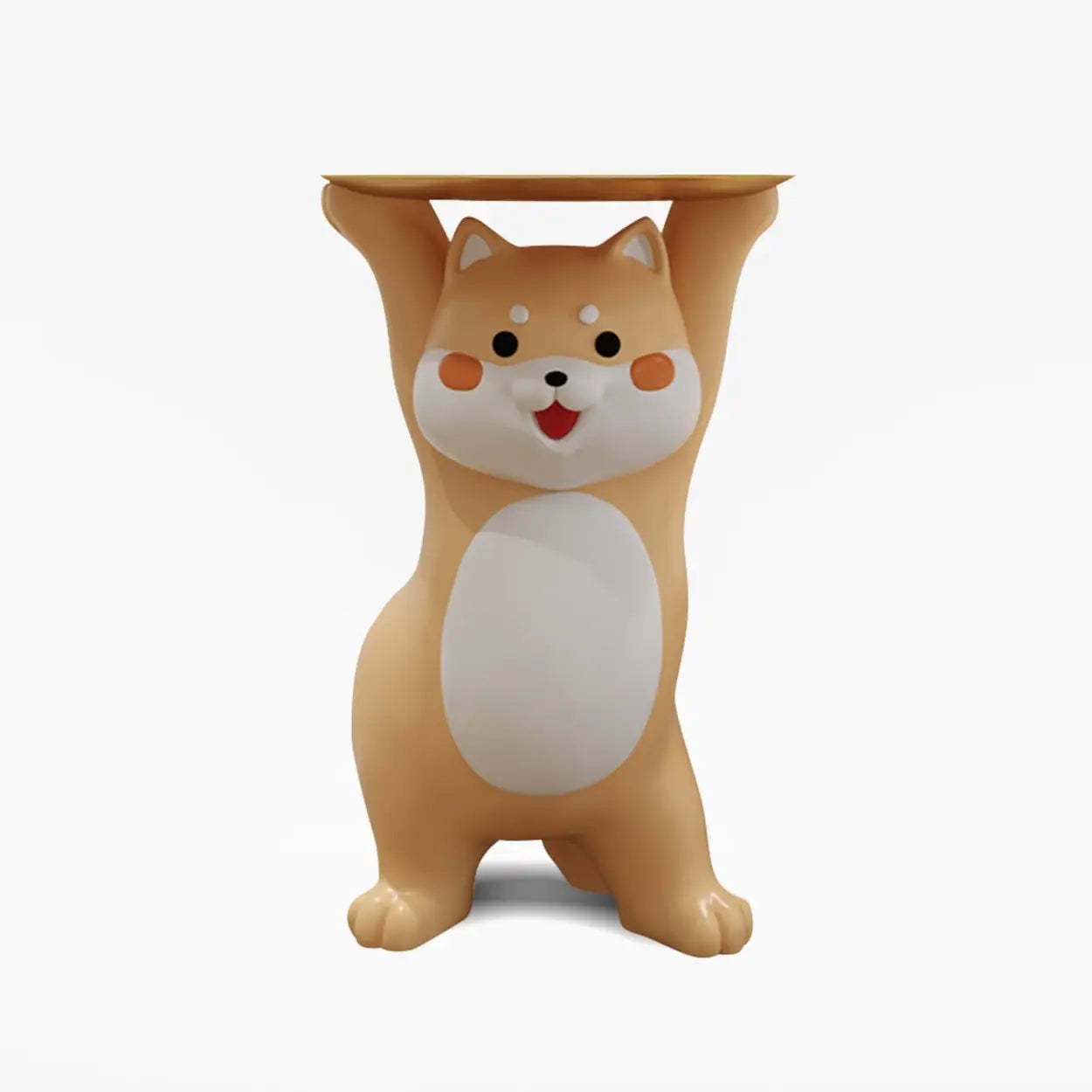 Modern Dog-Shape Orange Resin Side Table