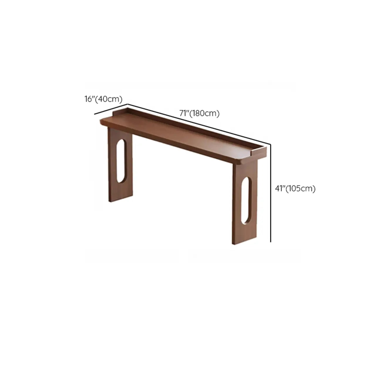 Modern Double Pedestal Brown Wood Bar Table