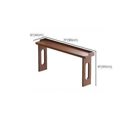 Modern Double Pedestal Brown Wood Bar Table