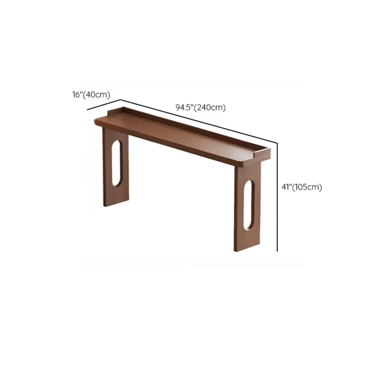 Modern Double Pedestal Brown Wood Bar Table