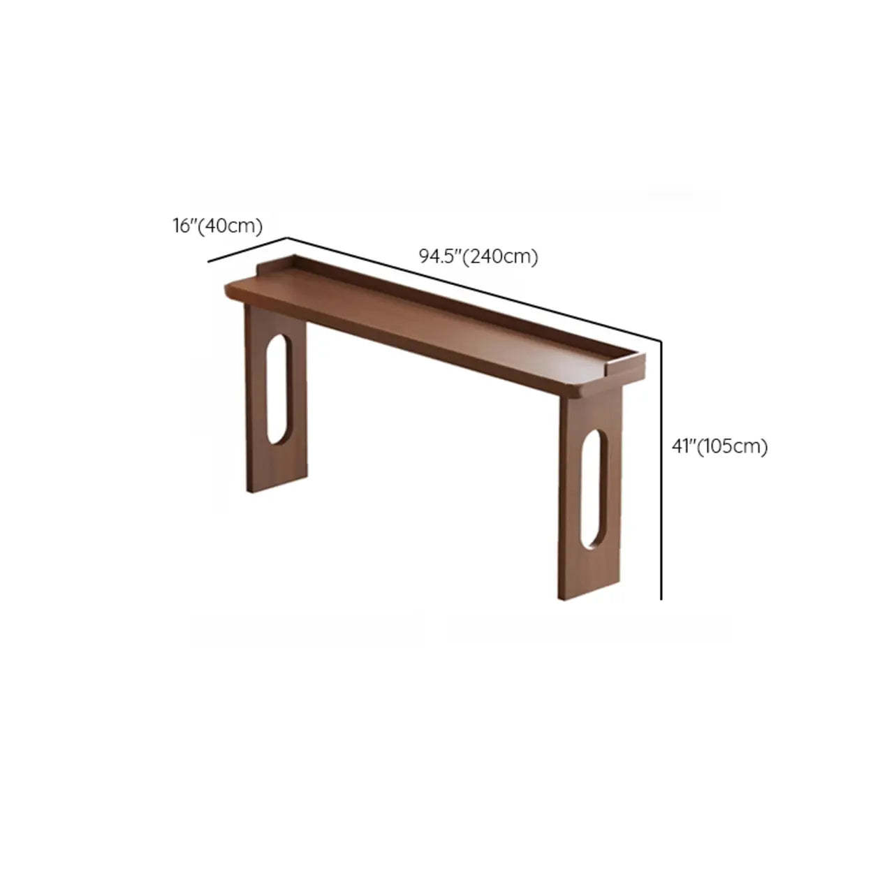 Modern Double Pedestal Brown Wood Bar Table