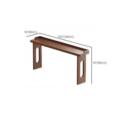 Modern Double Pedestal Brown Wood Bar Table