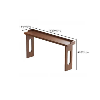 Modern Double Pedestal Brown Wood Bar Table