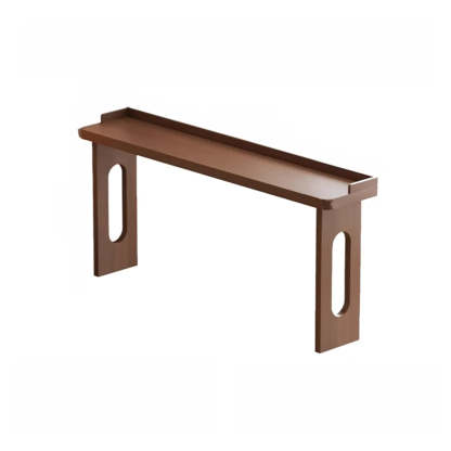 Modern Double Pedestal Brown Wood Bar Table — Table Only
