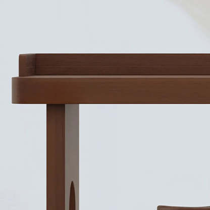 Modern Double Pedestal Brown Wood Bar Table — Table Only