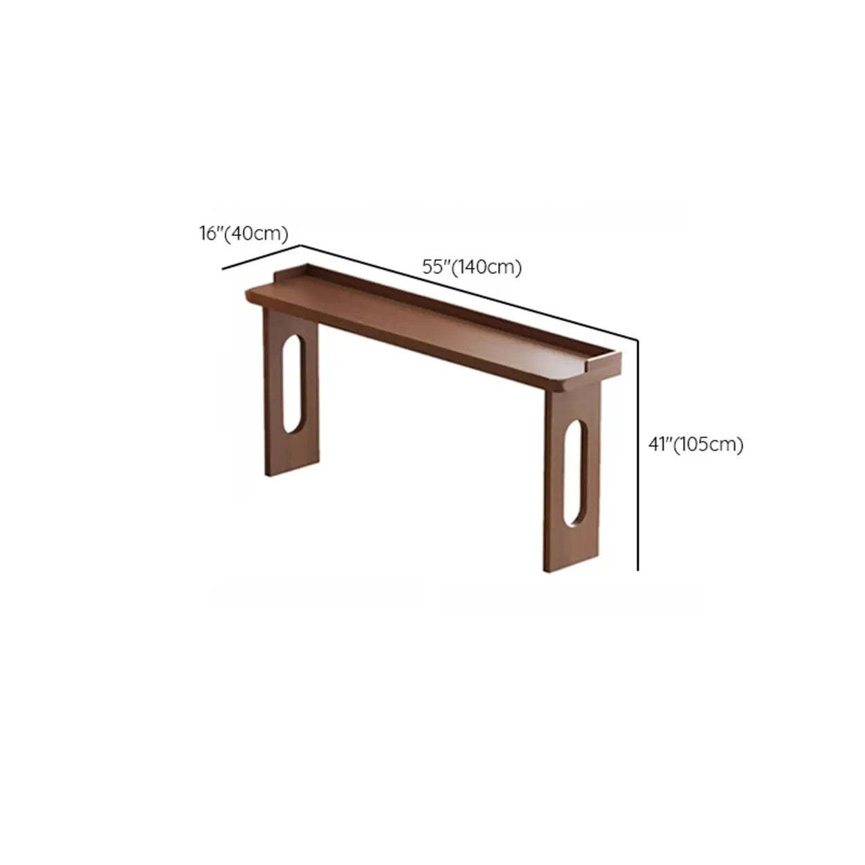 Modern Double Pedestal Brown Wood Bar Table — Table Only