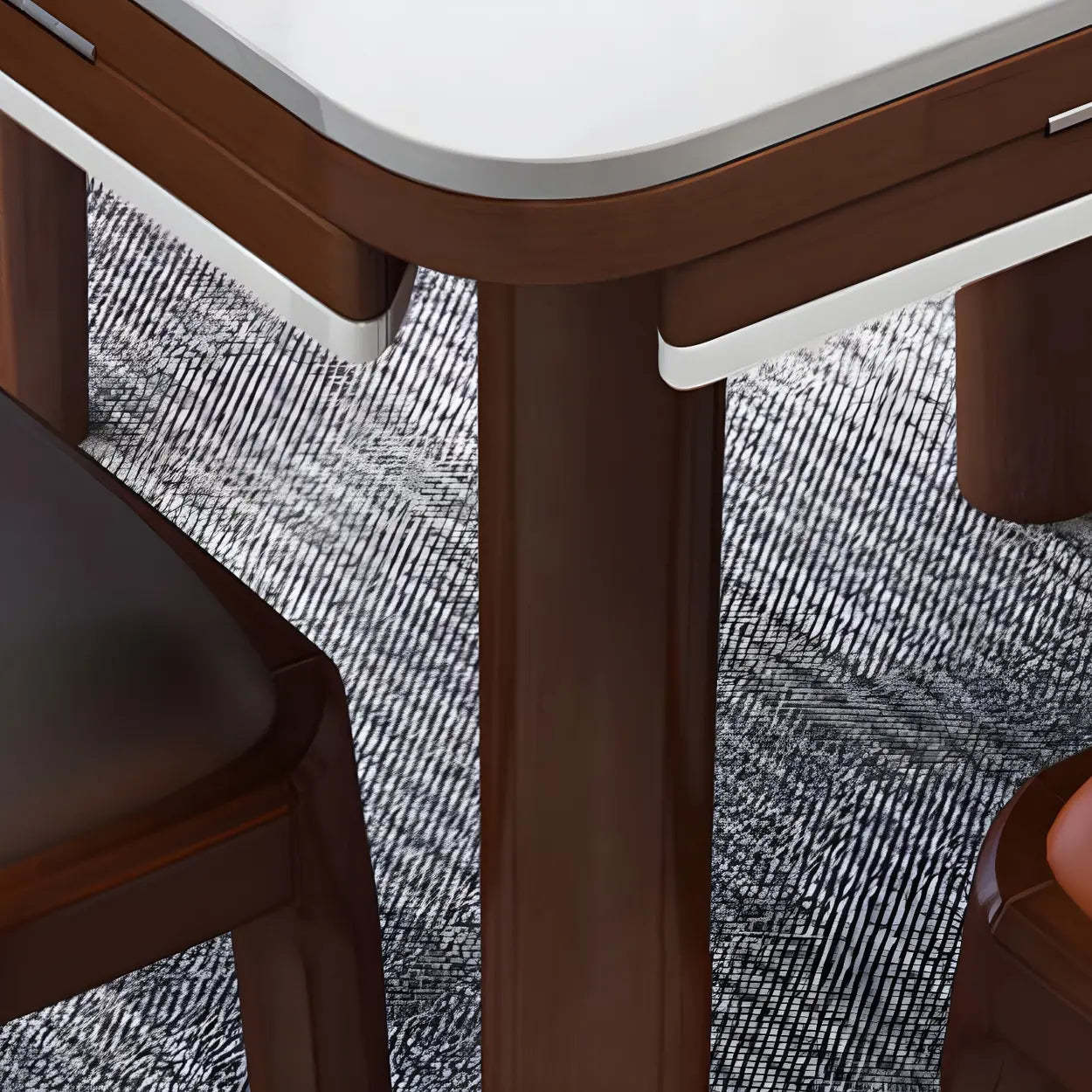 Modern Drop-Leaf Extendable Stone Round Dining Table
