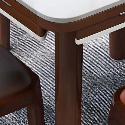 Modern Drop-Leaf Extendable Stone Round Dining Table