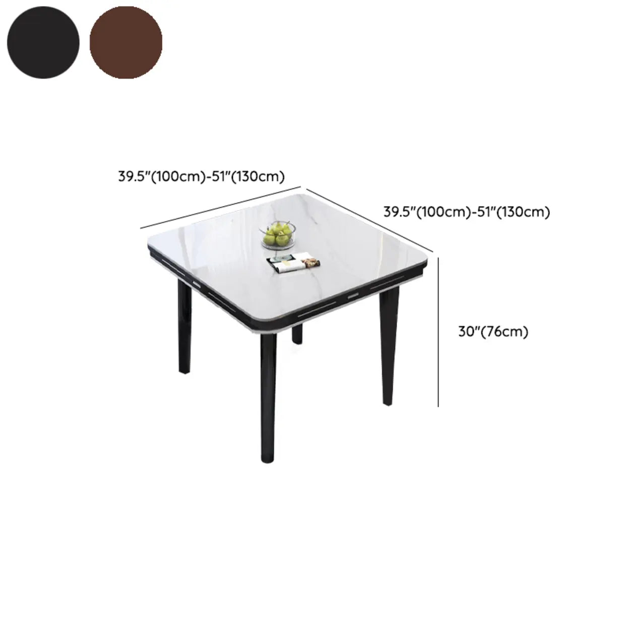 Modern Drop-Leaf Extendable Stone Round Dining Table