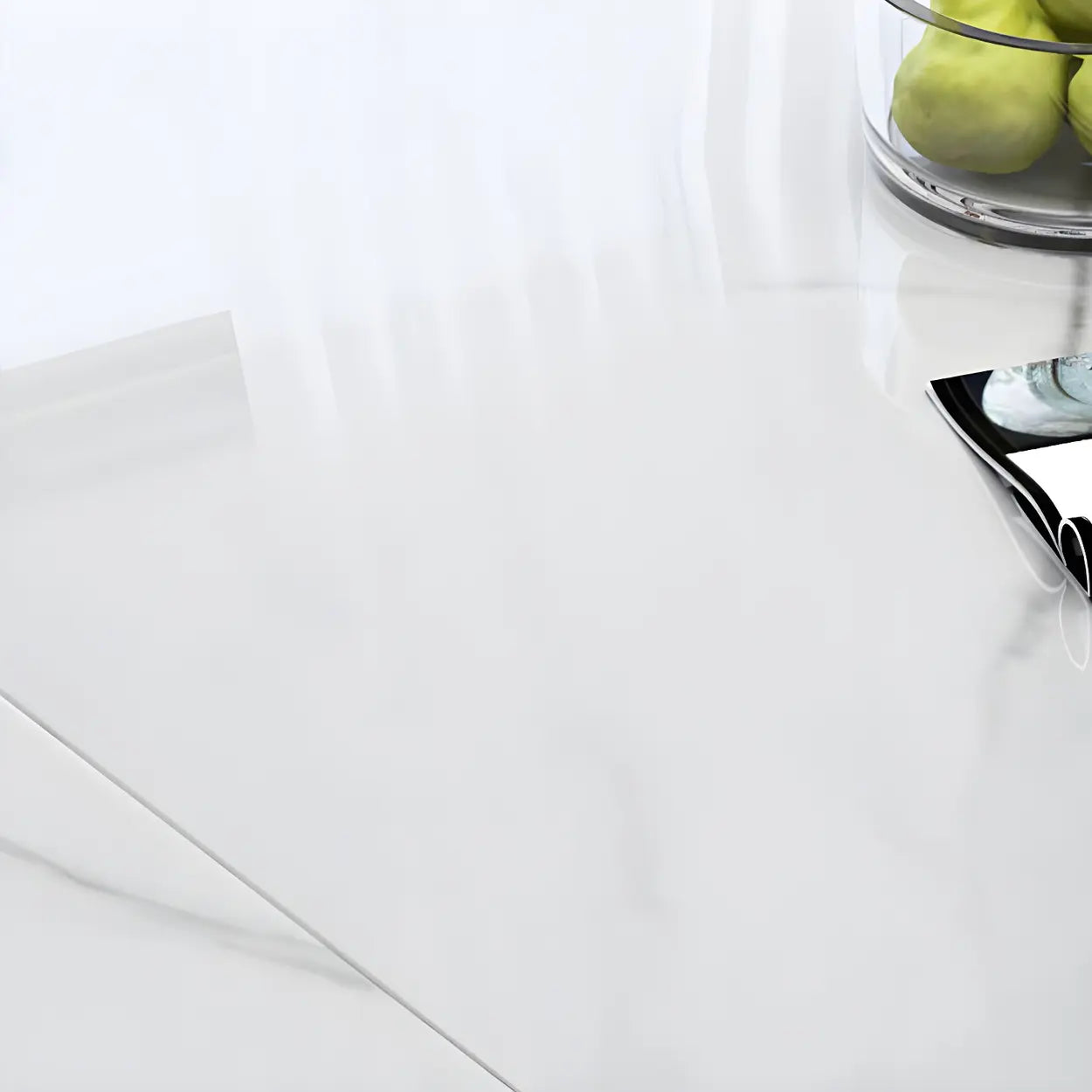Modern Drop-Leaf Extendable Stone Round Dining Table