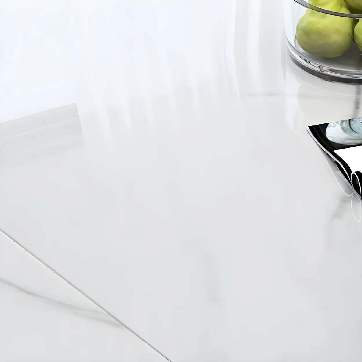 Modern Drop-Leaf Extendable Stone Round Dining Table