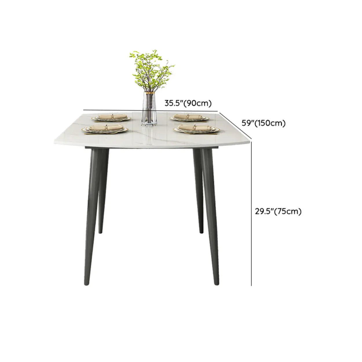 Modern Elegant Round White Marble Extendable Dining Table