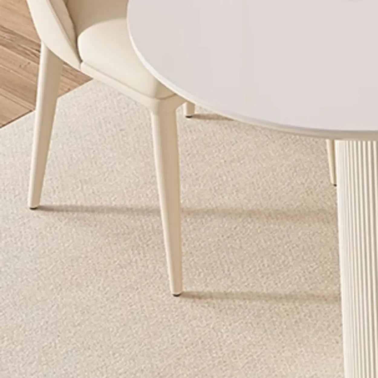 Modern Elegant White Stone-Top Oval Extendable Dining Table