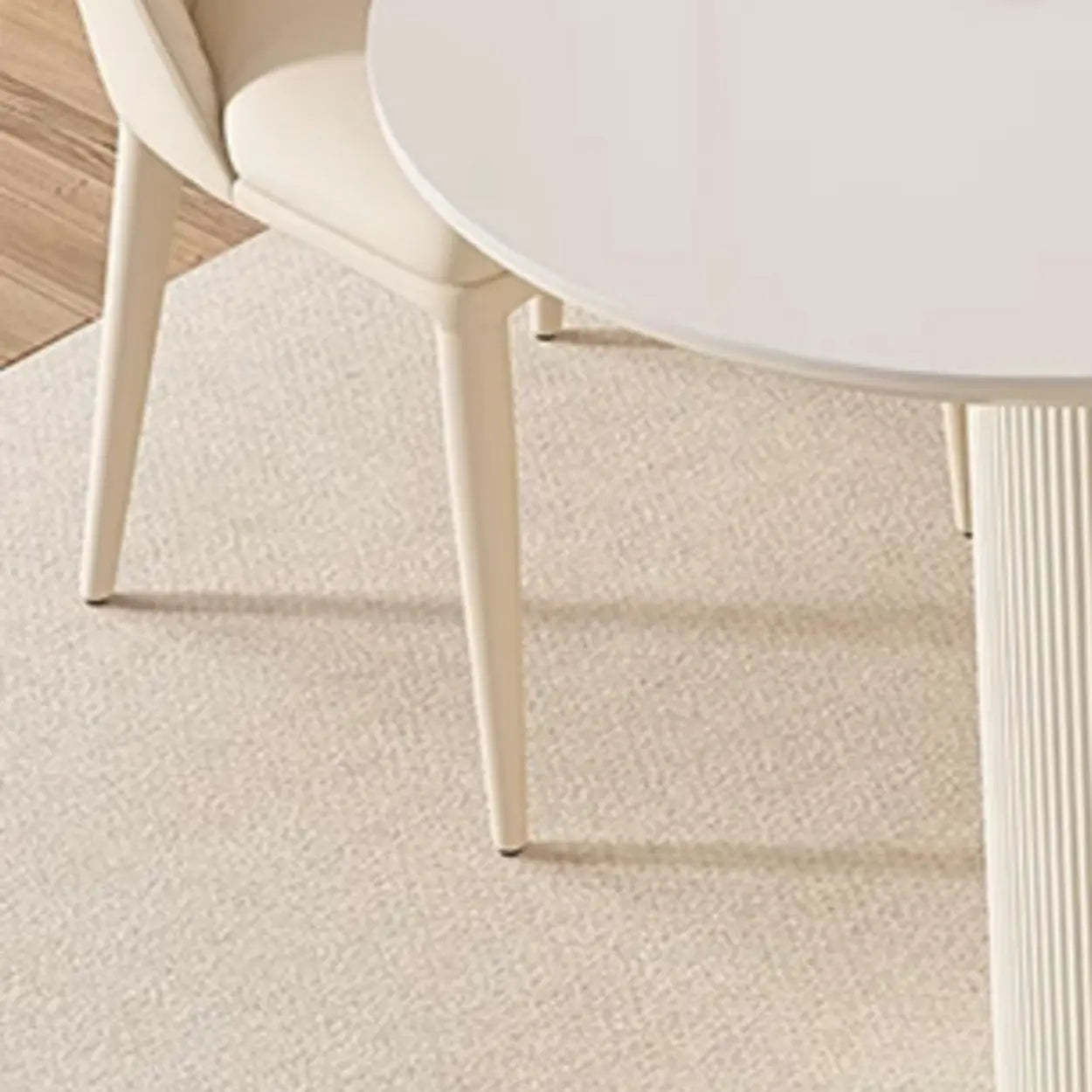 Modern Elegant White Stone-Top Oval Extendable Dining Table