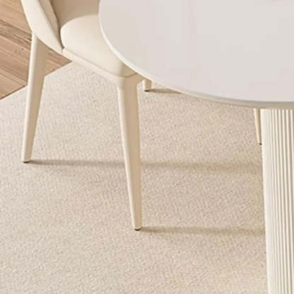 Modern Elegant White Stone-Top Oval Extendable Dining Table