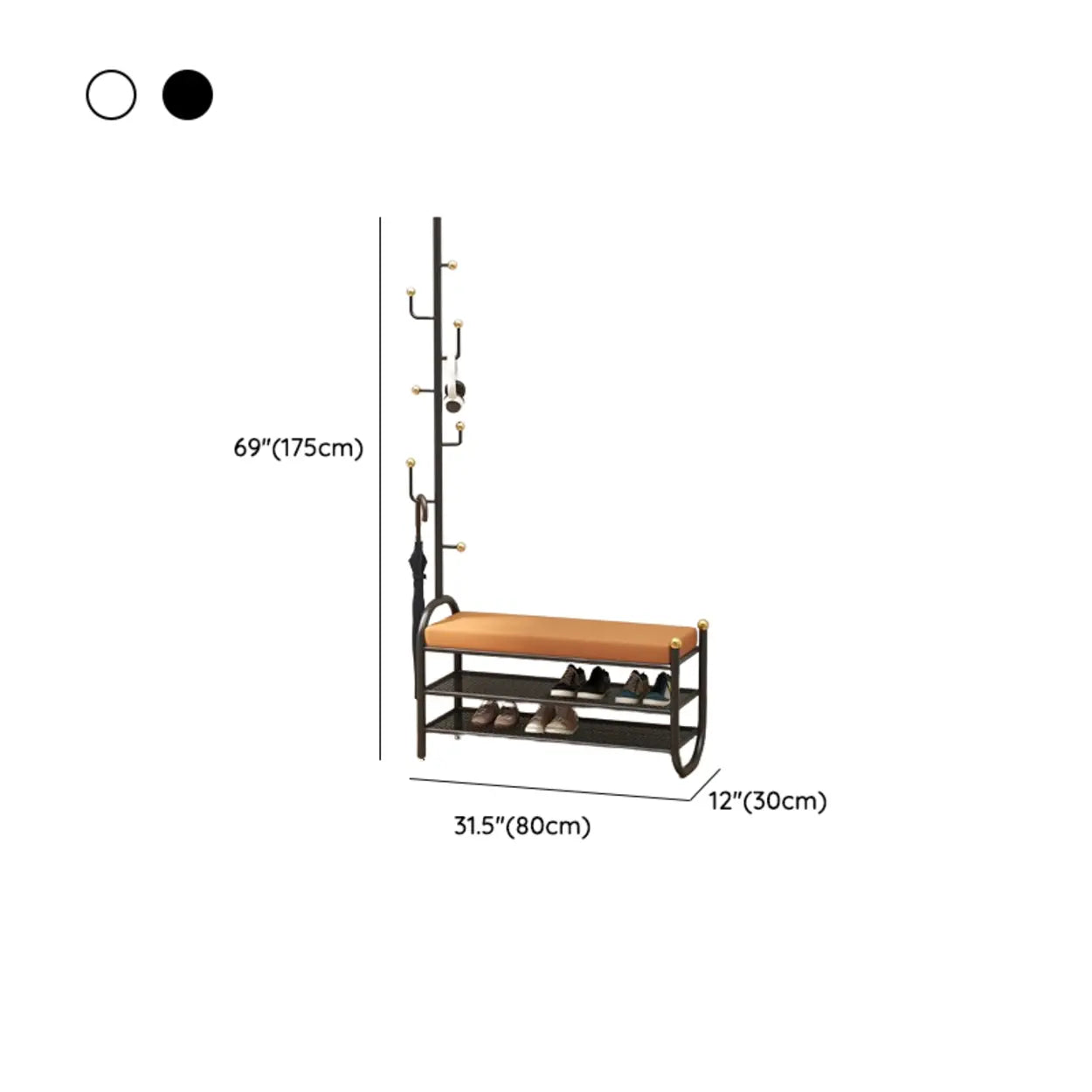 Entryway Bench with Coat Rack and Shoe Storage