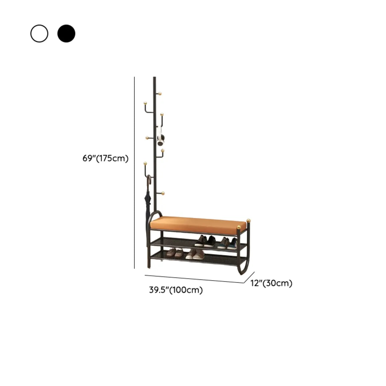 Entryway Bench with Coat Rack and Shoe Storage