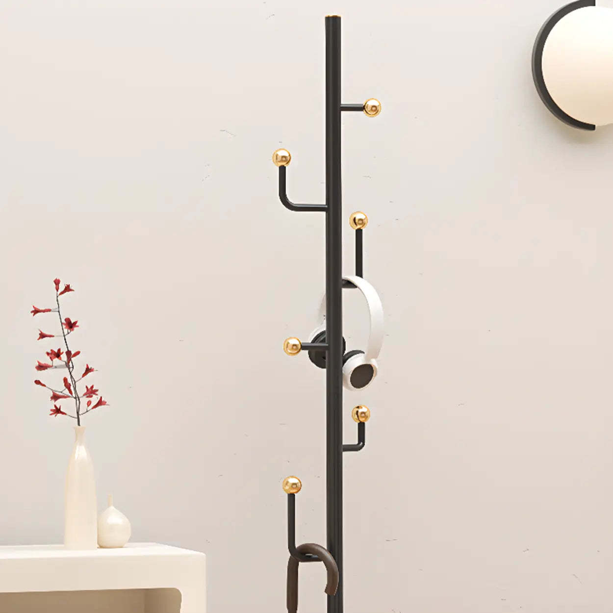 Entryway Bench with Coat Rack and Shoe Storage — White