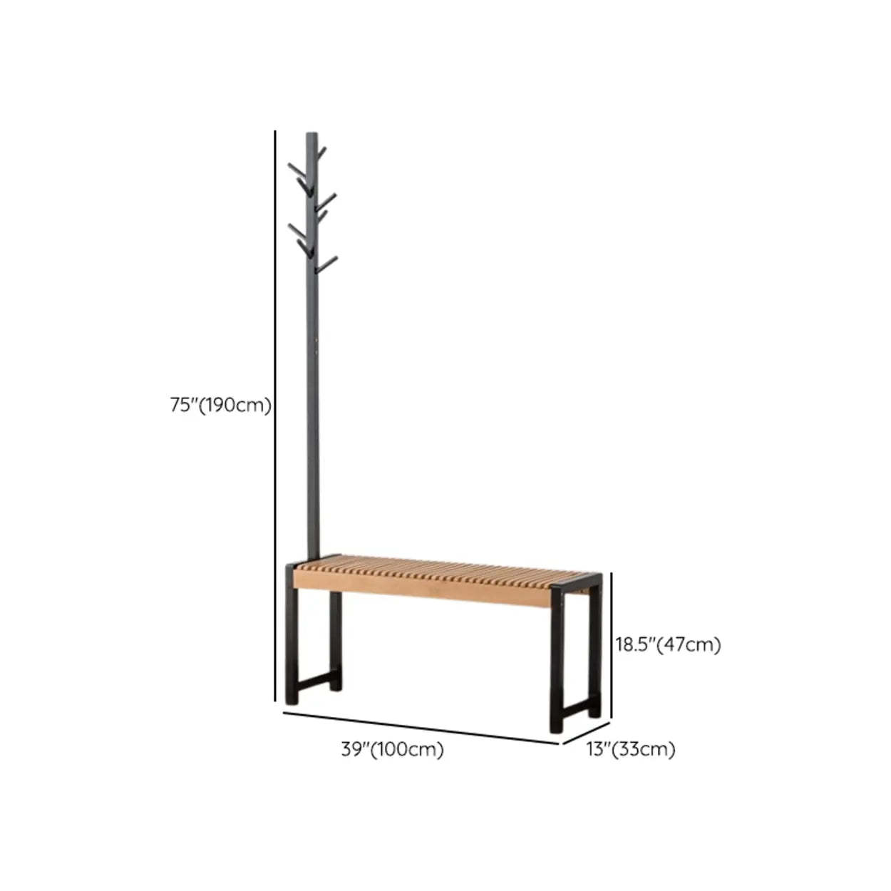 Entryway Coat Rack Bench with Shoe Storage