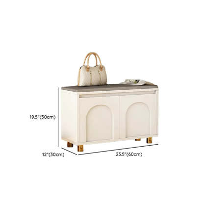 Modern Cushioned Entryway Shoe Bench with Storage