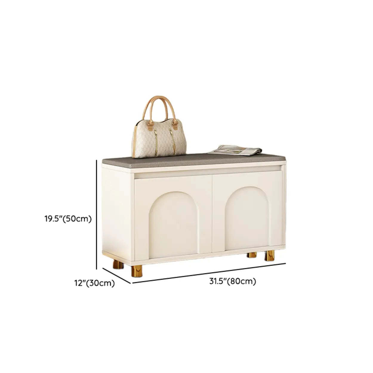 Modern Cushioned Entryway Shoe Bench with Storage