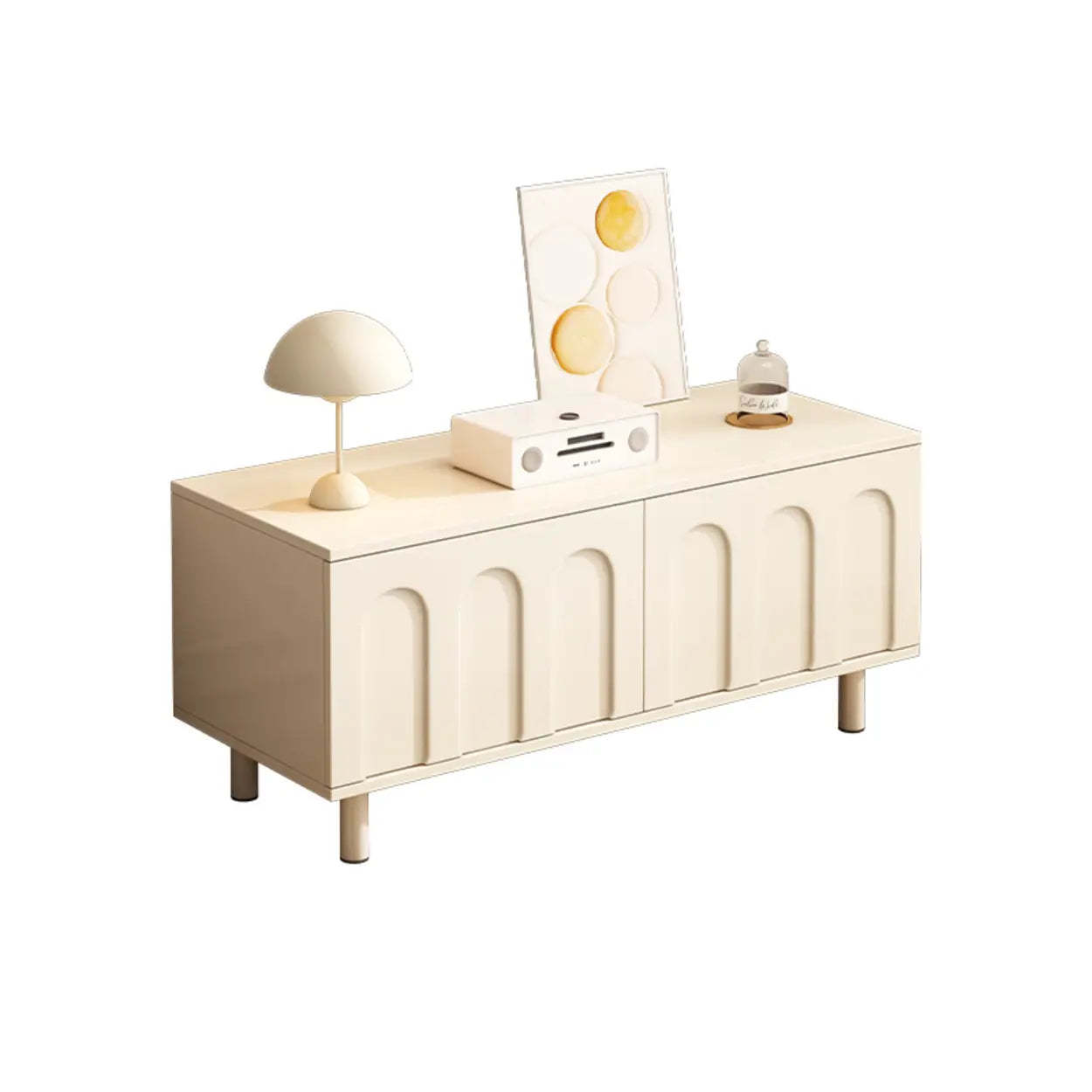 Modern Cushioned Entryway Shoe Bench with Storage — Natural/ White