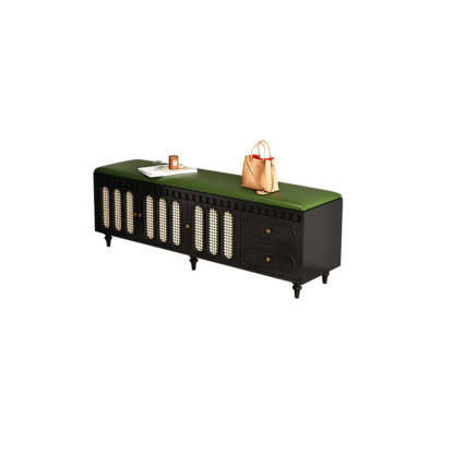 Modern Entryway Storage Bench with Cushion and Drawers