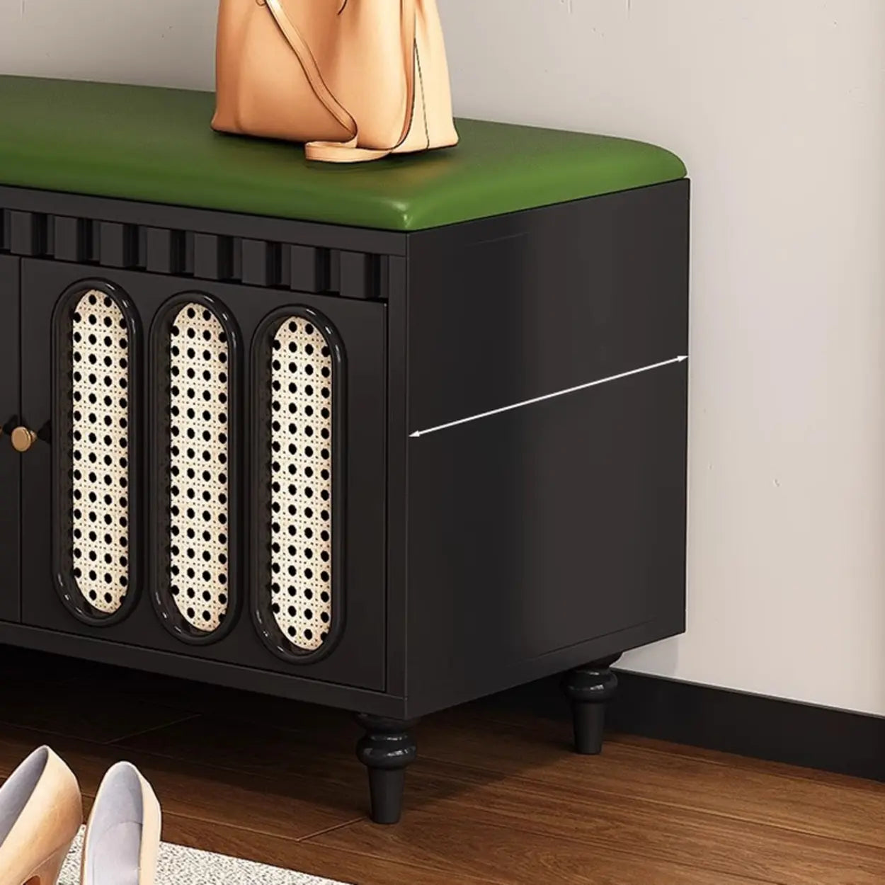 Modern Entryway Storage Bench with Cushion and Drawers