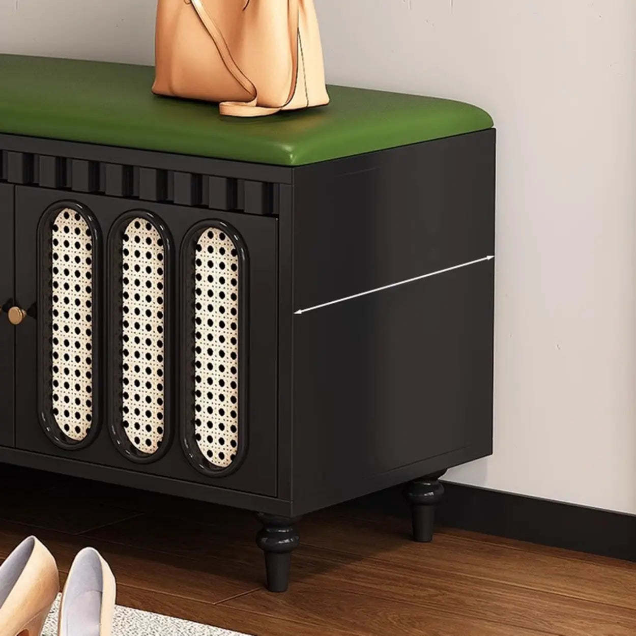 Modern Entryway Storage Bench with Cushion and Drawers